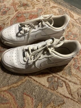 Nike White Low-Top Air Force 1s Leather Sneakers